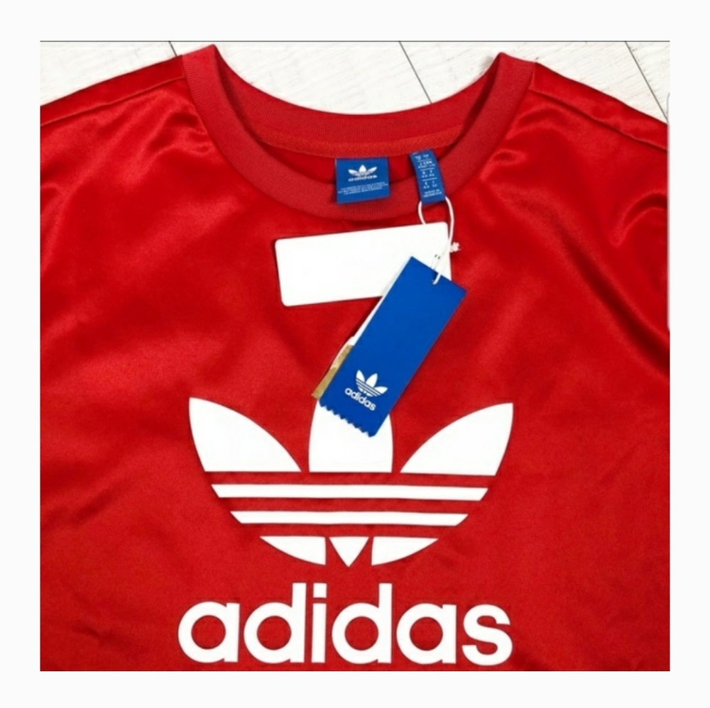 Adidas trifold Crew Pullover Satin Sweatshirt - Picture 3 of 8
